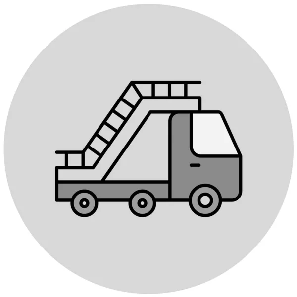 Camion Con Icona Scala Illustrazione Vettoriale — Vettoriale Stock