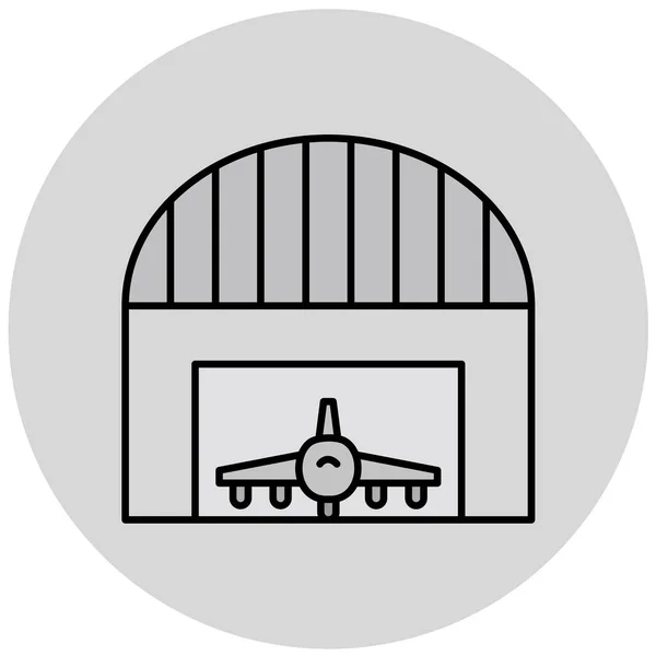 現代の格納庫のアイコンのベクトル図 — ストックベクタ