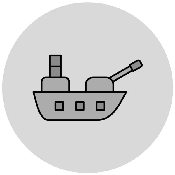 Militärschiff Web Symbol Einfache Illustration — Stockvektor