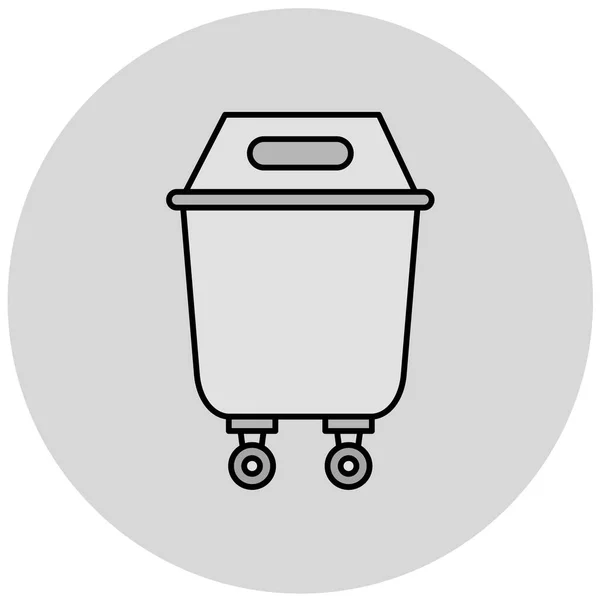 Trash Can Icon Simple Style Isolated Vector Illustration —  Vetores de Stock
