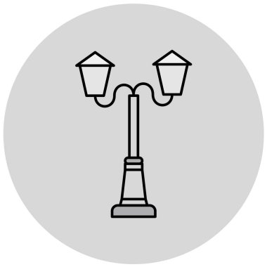 Sokak lambası ikonu. Beyaz arkaplanda izole edilmiş web tasarımı için fener vektör simgelerinin basit çizimi