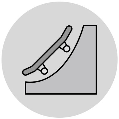 Kaykay ikonu. Beyaz arkaplanda izole edilmiş web tasarımı için paten kayma vektör simgelerinin basit çizimi