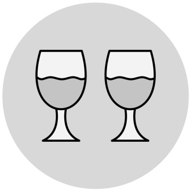Şarap bardakları. Basit resimleme