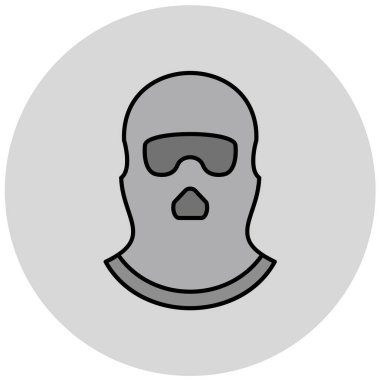 yüz maskesi simgesi. düz tasarım biçimi.