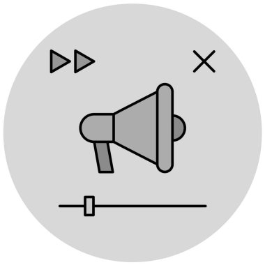 Megafon. Web simgesi basit illüstrasyon