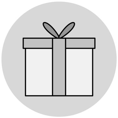 Hediye kutusu simgesi. Web tasarımı için mevcut vektör sembolünün basit çizimi