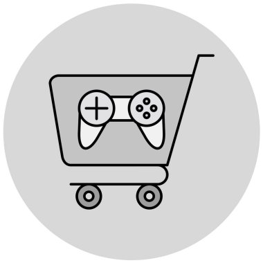 Alışveriş arabası simgesi, vektör illüstrasyonu