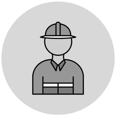 İnşaat işçisi ikonu. vektör illüstrasyonu