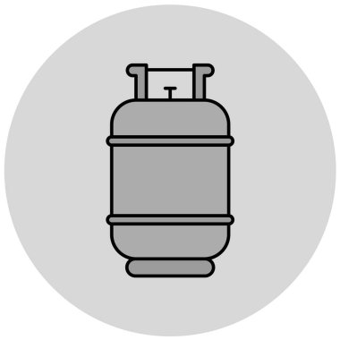 Benzin deposu ikonu. Yakıt varili vektör işaretinin basit bir gösterimi. izole sınır etkisi.