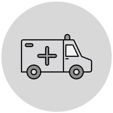 ambulans vektörü ince çizgi simgesi
