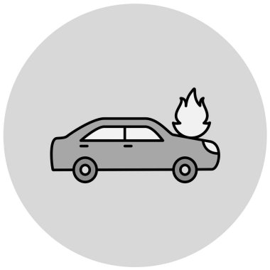 Araba kazası ikonu. Web için otomatik araç vektör sembolü stok elementlerinin basit illüstrasyonu