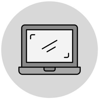 laptop vektör simgesi modern basit illüstrasyon