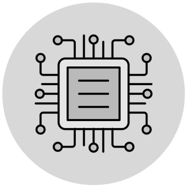 Çip simgesinin vektör illüstrasyonu