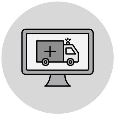 ambulans vektör simgesi modern basit illüstrasyon