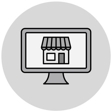 Alışveriş arabası simgesi, vektör illüstrasyonu