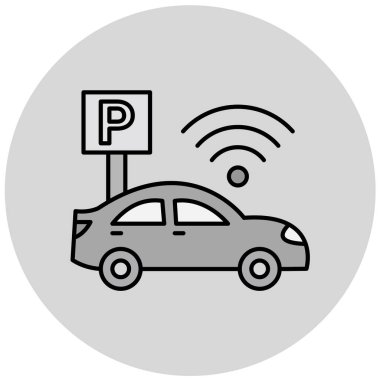 Araba parkı. Web simgesi