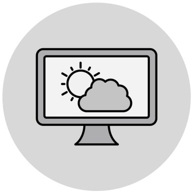 Bilgisayar modern simgesinin vektör illüstrasyonu