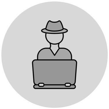 Hacker vektör simgesi. düz biçim illüstrasyonu