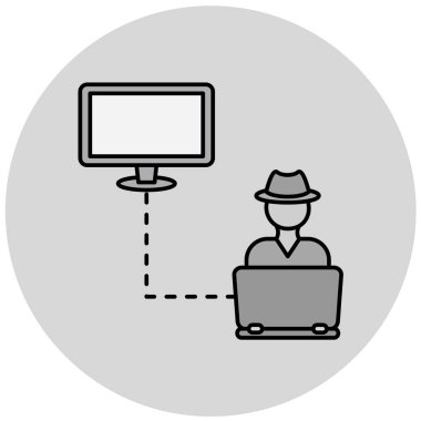 hacker, web simgesi basit illüstrasyon