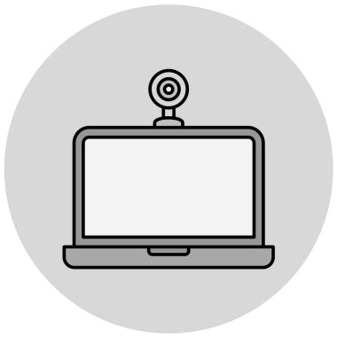 Dizüstü bilgisayar simgesi vektör çizimi