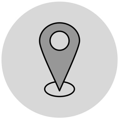 Harita iğne simgesi. konum belirleyici sembol. düz tasarım biçimi.