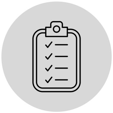 Kontrol listesi simgesi, vektör illüstrasyonu