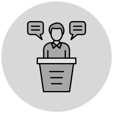 Sunum. Web simgesi basit illüstrasyon