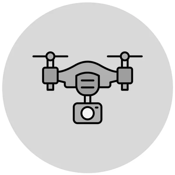 Dron Ikona Web Prosta Ilustracja — Wektor stockowy