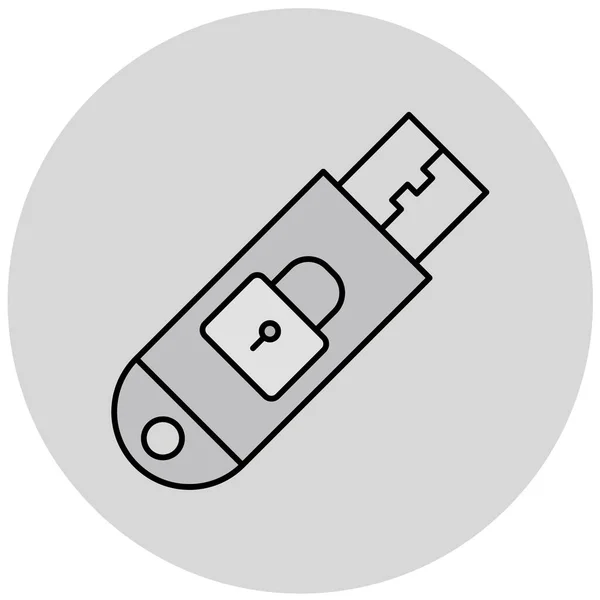 Usb Flash Drive Значок Векторная Иллюстрация — стоковый вектор