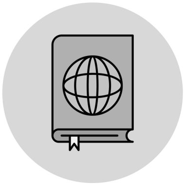 Pasaport simgesi, vektör illüstrasyonu