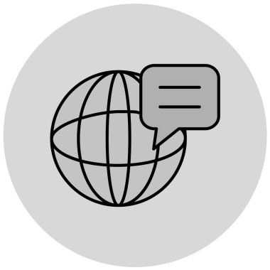 uluslararası iletişim basit simgesi, vektör illüstrasyonu