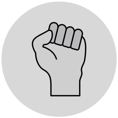 yumruk basit simgesi, vektör illüstrasyonu