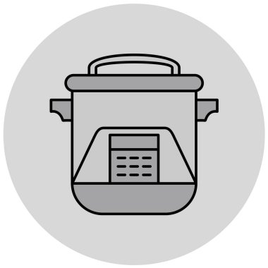 yemek tenceresi basit simgesi, vektör illüstrasyonu