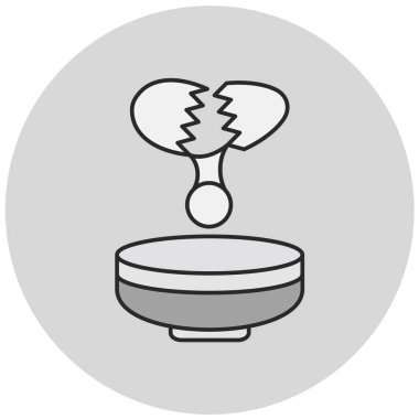 Yumurta basit simgesi, vektör illüstrasyonu