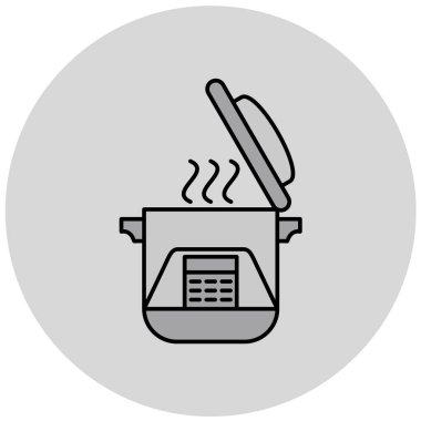 yemek tenceresi basit simgesi, vektör illüstrasyonu