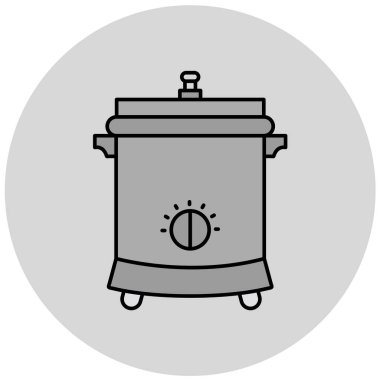 yemek tenceresi basit simgesi, vektör illüstrasyonu