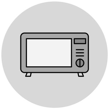 mikrodalga fırın basit simge, vektör illüstrasyonu