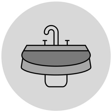 banyo vektör simgesi modern basit illüstrasyon