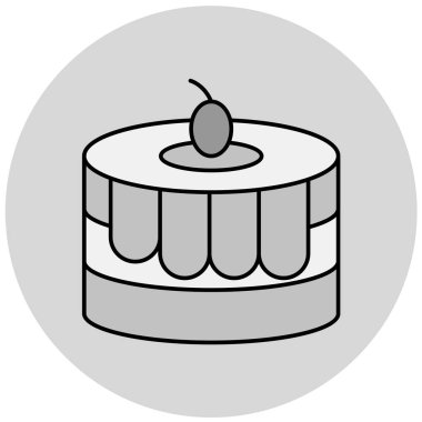 Kek. Web simgesi basit illüstrasyon