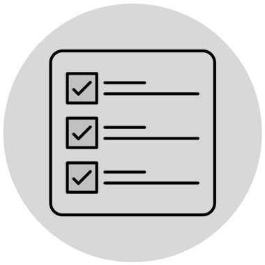 Kontrol listesi simgesi, vektör illüstrasyonu