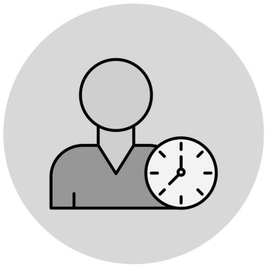 Zaman yönetimi simgesi. İş illüstrasyonu. izole.