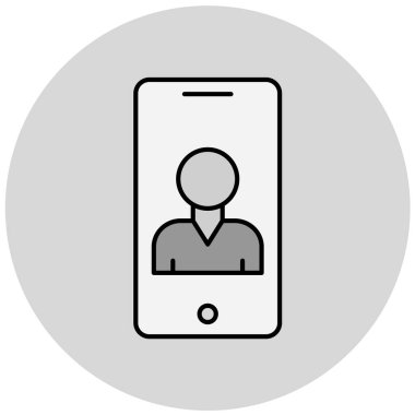 Cep telefonu simgesi, vektör illüstrasyonu