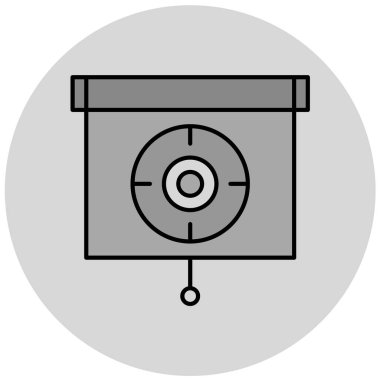 Gri arkaplanda simge vektör illüstrasyonu