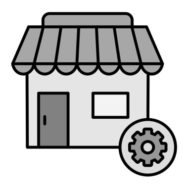 Gri arkaplanda simge vektör illüstrasyonu