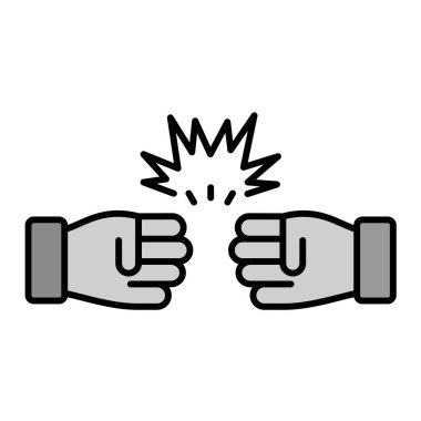 Boks eldiveni ikon vektörü. El ele protesto işareti. izole edilmiş sınır sembolü çizimi