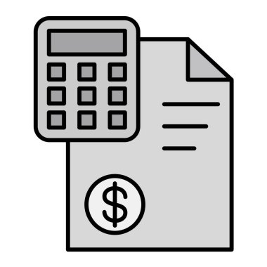 Para ve dolar vektör simgesine sahip hesap makinesi.