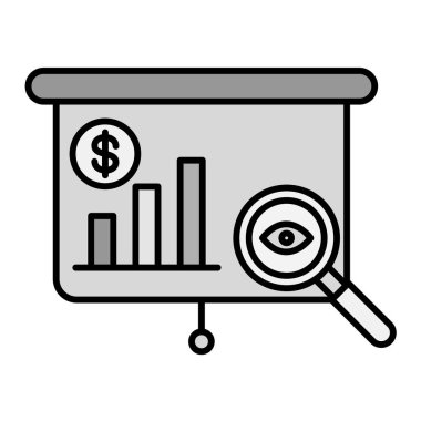 iş ve finans çizgisi simgesi, vektör illüstrasyonu