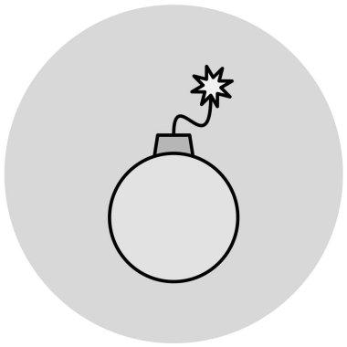 bomb icon in flat style isolated on white background. vector illustration