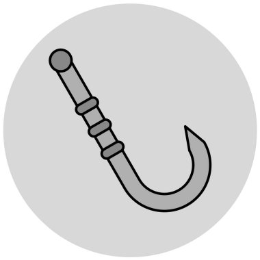 Balık kancası ikonu. Ağ için basit balık vektör simgeleri çizimi