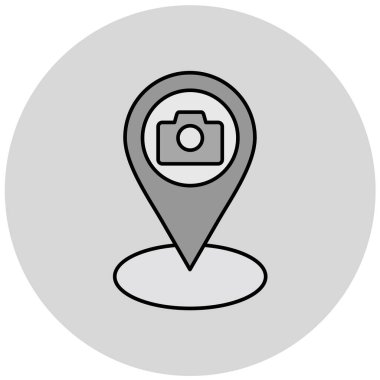 konum simgesi. Web için GPS haritası vektör simgelerinin basit çizimi